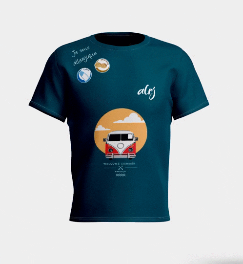 visualisation 3D t-shirts alrj allergies alimentaires
