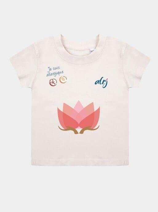 t-shirt bébé allergique lotus beige