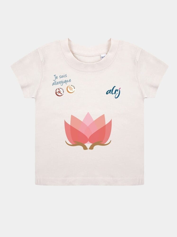 t-shirt bébé allergique lotus beige