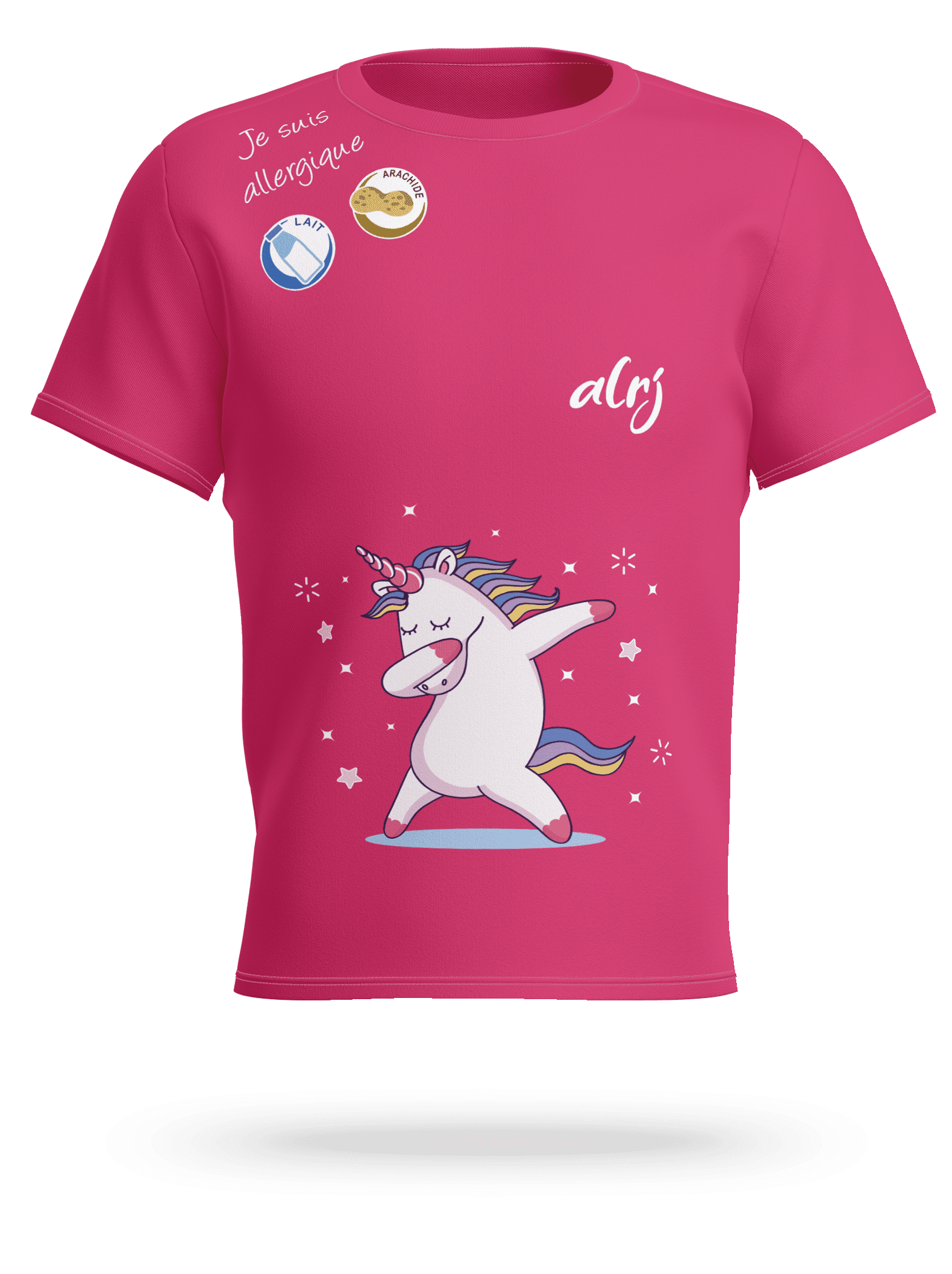 t-shirt alrj allergies alimentaires licorne
