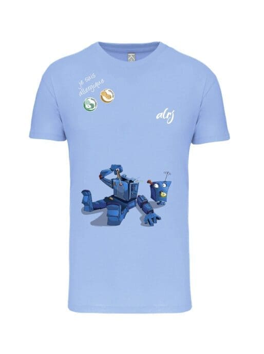 tshirt pour enfant ayant des allergies alimentaires robot démonté skyblue tshirt pour enfant ayant des allergies alimentaires robot démonté skyblue