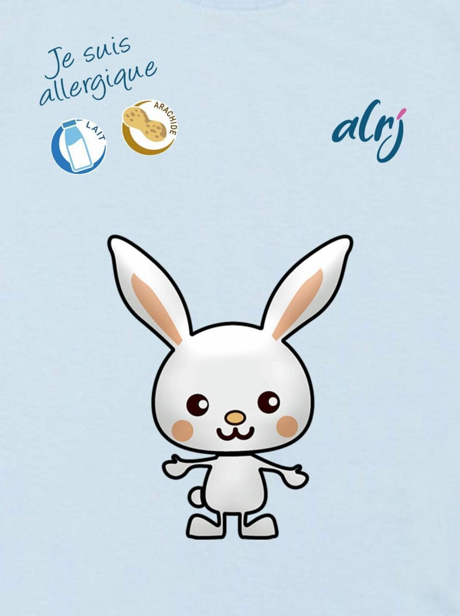 T-shirt bébé manches longues allergie motif lapin zoomé
