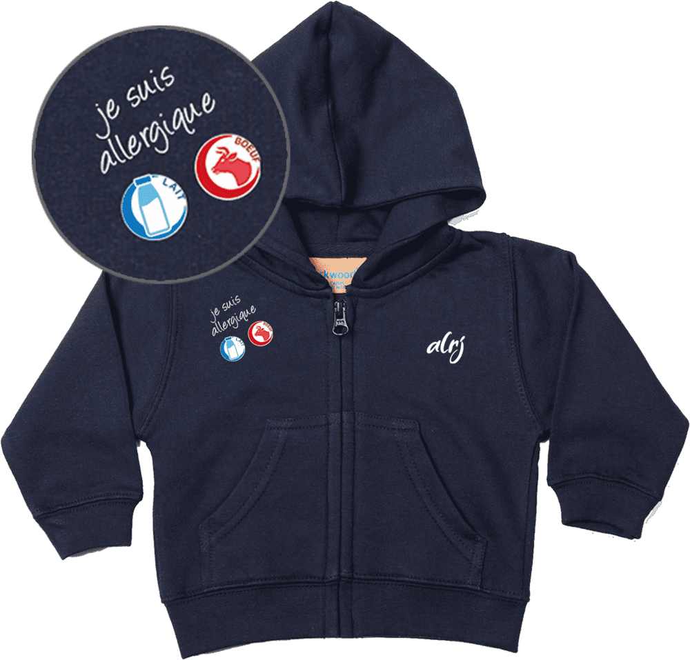 sweatshirt personnalisable enfant de prévention des allergies alimentaires