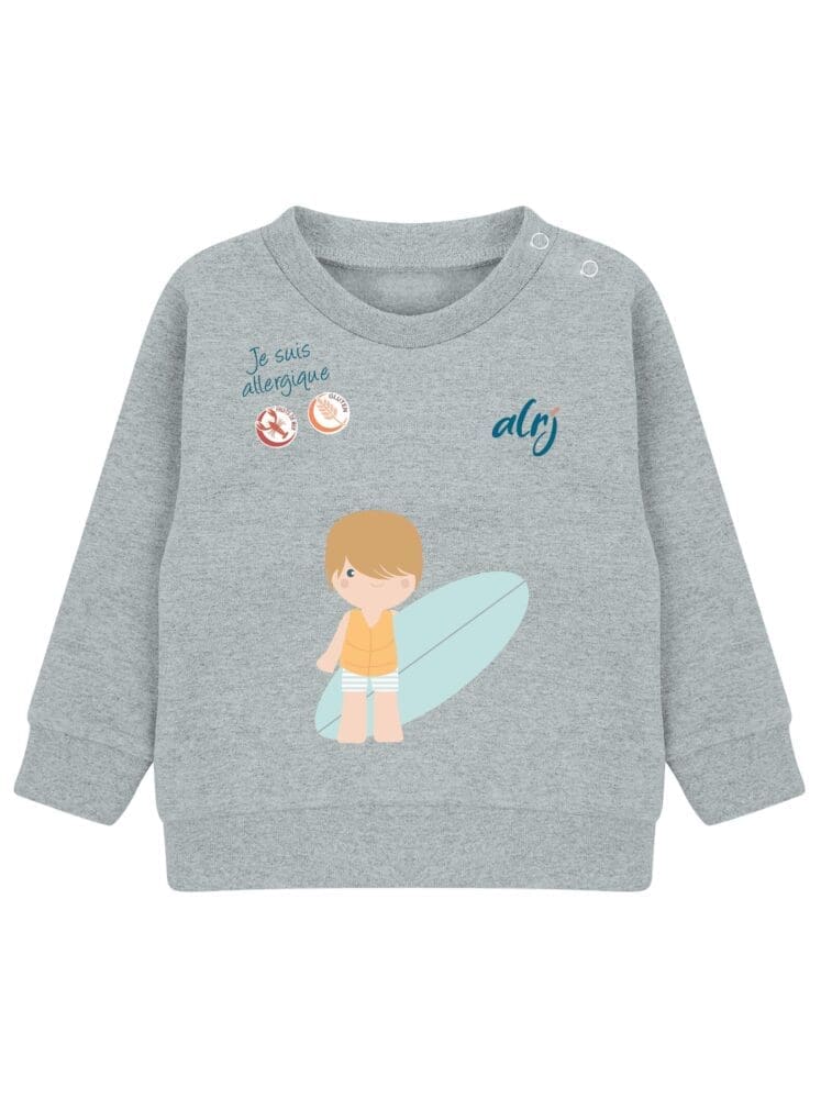 pull bébé allergique surfeur gris pull bébé allergique surfeur gris